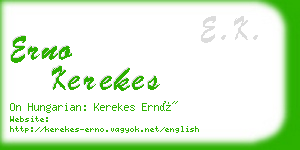 erno kerekes business card